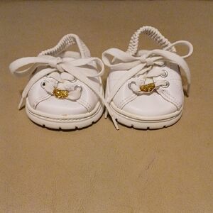 Skechers White and Gold Stuffed Animal Sneakers